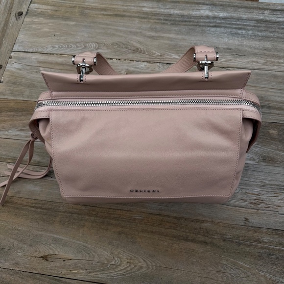 Orciani Sveva Notturno Leather Handbag Blush Pink Top Handle Crossbody - Picture 3 of 14